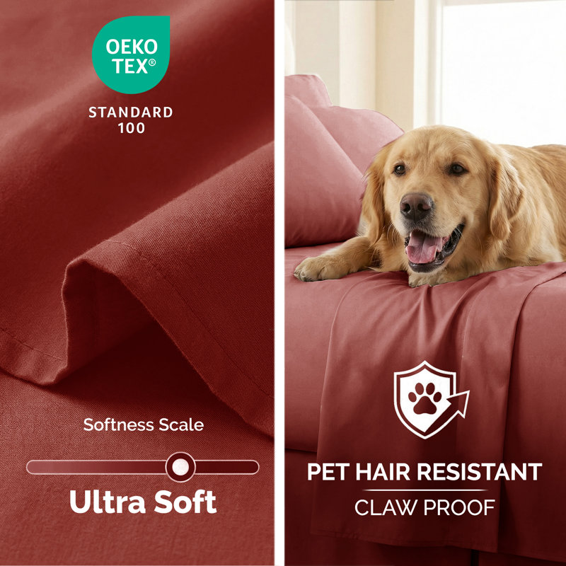 Vilano Oversized 132 inch x 110 inch Microfiber XL Flat Sheet wrinkle resistant for deep mattresses, Marsala