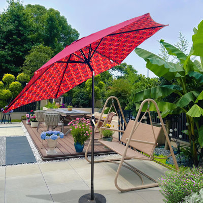 Parasols de patio durables, fabrication en métal, motif de glace moderne pour une utilisation extérieure
