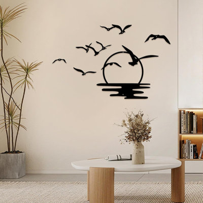 Black Bird Swarm Metal Wall Art