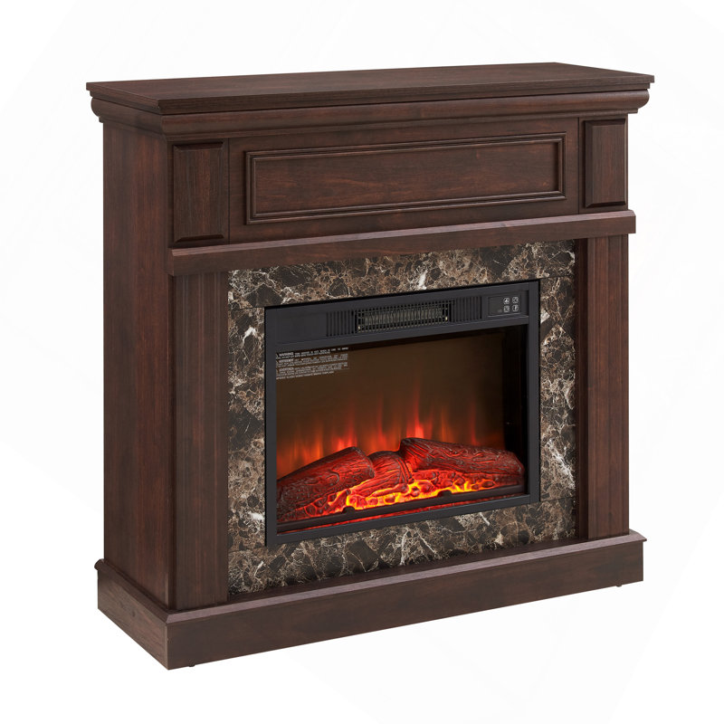 Fireplace Mantel (23" Fireplace Not Included)--Cherry,41.34"W*14"D*40"H, Burgundy