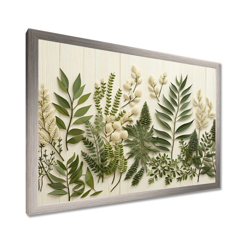 Art sur toile Herbes Chive Symphony 3, Cadre de coin fermé argenté, H 12 po x l 20 po x P 1 po