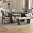 6-Piece Retro Dining Table Set For 6, 60 Inch Wood Kitchen Table And Chairs With Bench, Trestle Base For Versatile Use, Dining Table Set