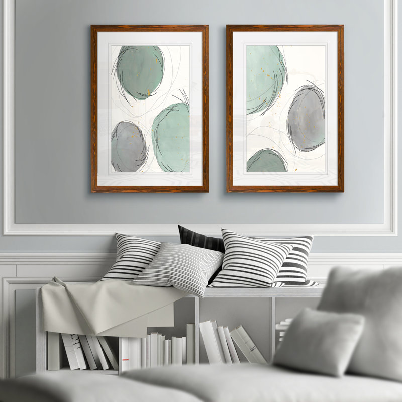 « encircleed orbites i » par vincent van gogh-2 pièces, ensemble de 2 reproductions d’art sur image, Papier avec cadre érable