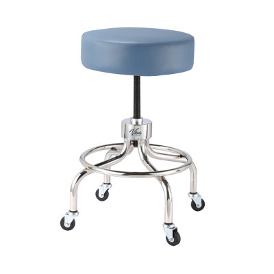 Pneumatic Height Control Antimicrobial Upholstery Exam Stool with Circular Foot Ring by Inbox Zero