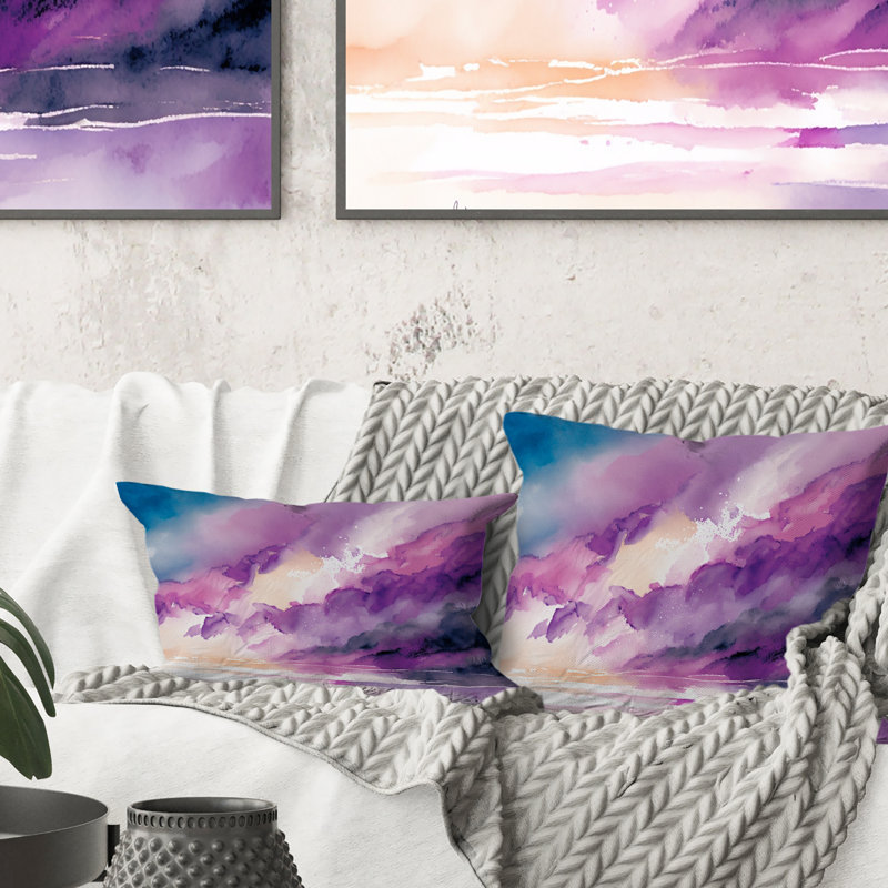 Coussin Violet Storm At The Horizon IV - Abstract Abstract