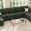 Fauteuil de rangement modulaire simple en lin et velours Soneson-11458580
