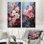 Japon, mosaïque de fleurs, "Waterside", ensemble d'art mural japonais sur toile