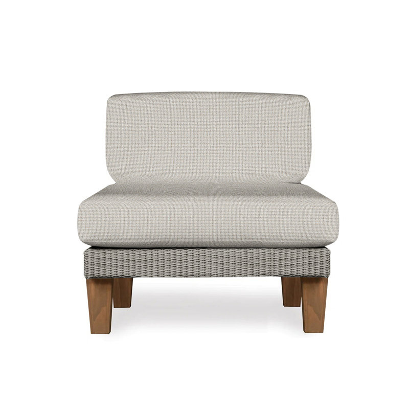 Catalina Outdoor Teak Lounge Chair, Canvas Black Sunbrella® Canvas, Pewter