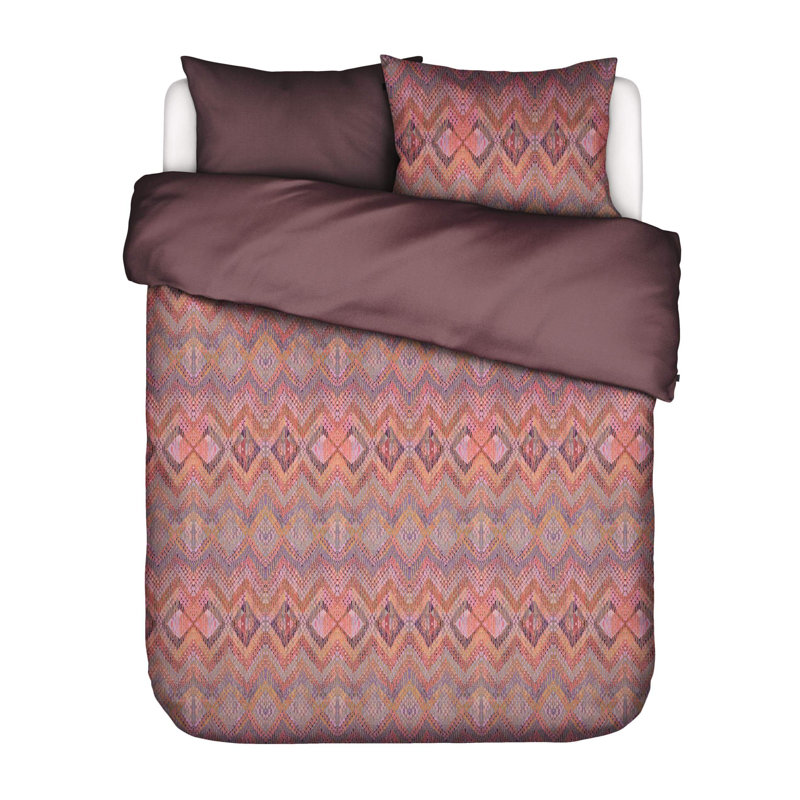 Ensemble de housse de couette Union Rustic Fabienne Terra, Housse de couette très grand et 2 taies