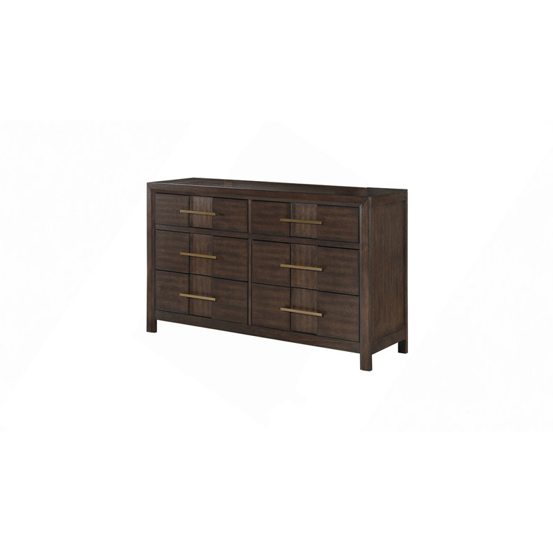 Commode à 6 tiroirs de style moderne en bois de noyer (commode incluse)