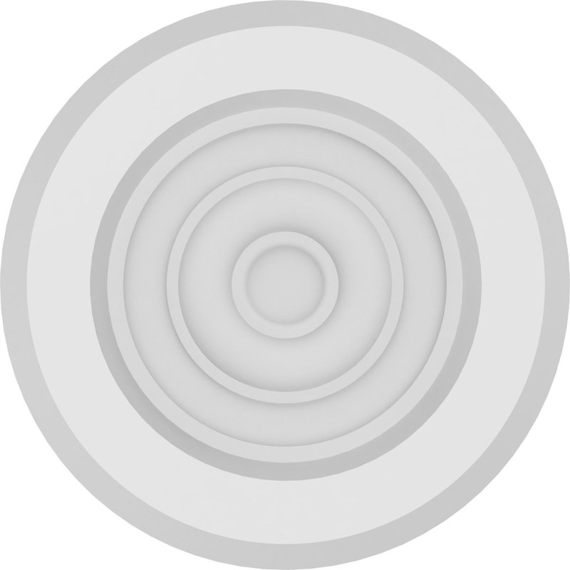Standard Grayson Bullseye Rosette with Beveled Edge, 5" H x 5" W x 0.5" D