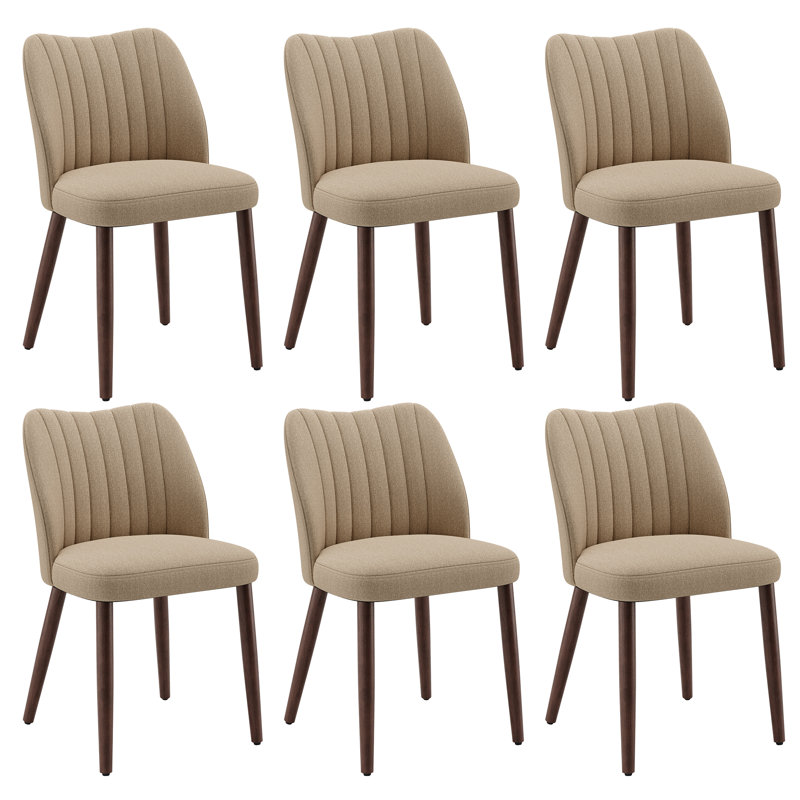 Chaise d'appoint de salle à manger rembourrée moderne avec pieds en bois , 6, Chameau