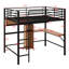 Lit mezzanine avec bureau en L et tablettes