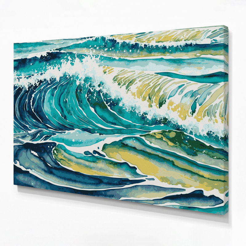 «Coastal Tropical Waters», art mural sur toile beige, H 11 po x l 14 po