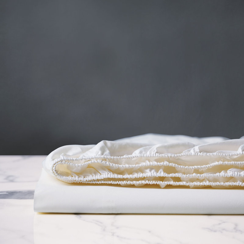 Drap-housse en percale de coton de qualité égyptienne 200 fils Willow, Drap-housse de taille double