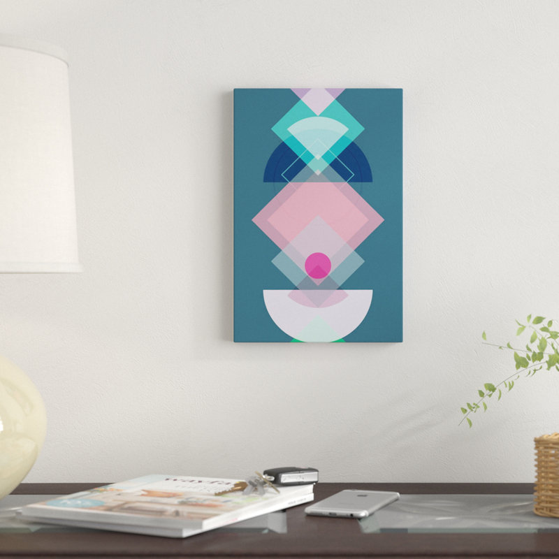 « geometric play i », reproduction d’impression sur toile tendue, H 60 po x l 40po x P 1,5 po, Toile avec cadre noir