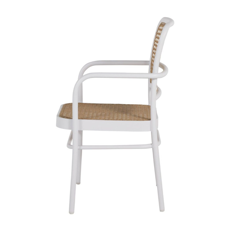 Bordeaux Patio Dining Armchair, Chalk