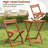 3 Pieces Solid Wood Patio Bistro Set With 2 Folding Cha...