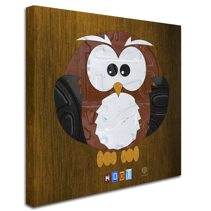 Art sur toile Lesa Hoot The Owl par Design Turnpike, H 18 po x l 18 po x P 2 po