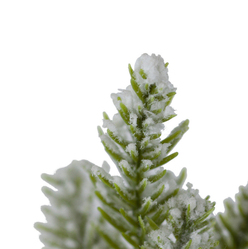 Ensemble de 2 arbres de Noël en PVC de 13,5 po sur une base en bois avec de la neige