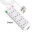 Wall Mounted 8 Way Extension Leads with Surge Protection 13A UK Plug,1M Cable