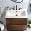 Meubles-lavabos, rangement de salle de bain moderne en noyer de 24 pouces