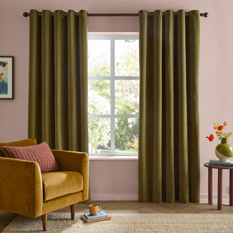 Soft Chenille Blackout Curtain Panel Pair, 229 cm Width x 183 cm Drop