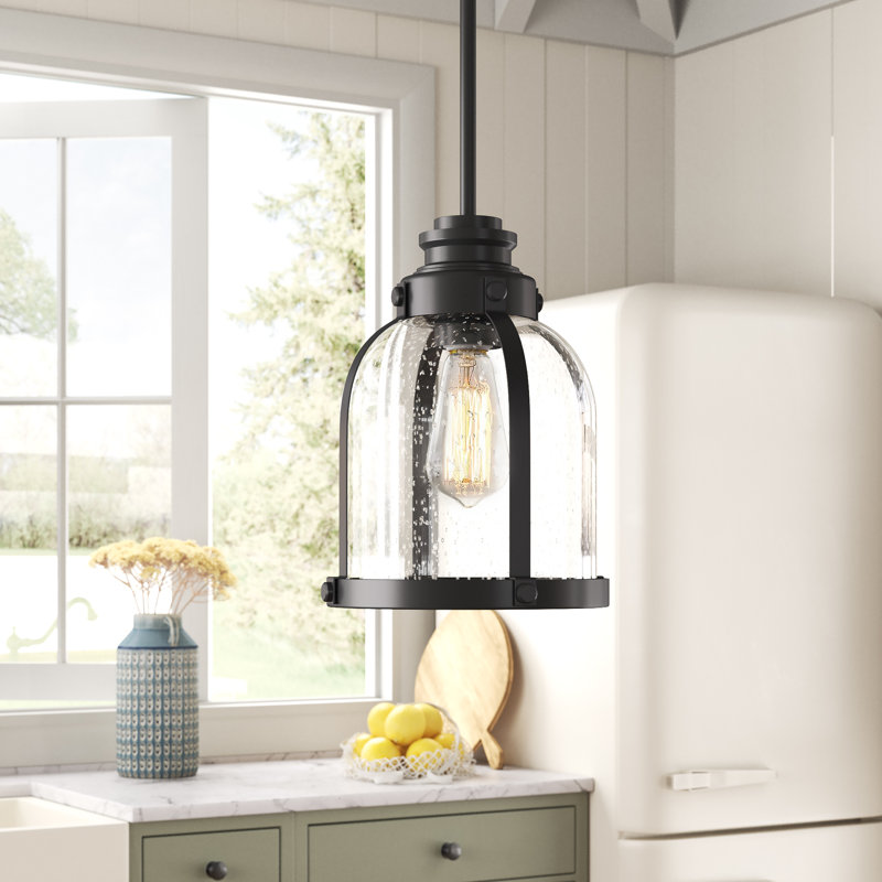 Barbour 1-Light Dimmable Single Pendant, Matte Black, 61" H x 12.25 " W x 12.25 " D