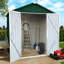 6 pi L 4 pi. D Abri de rangement extérieur avec toit Apex, vert et blanc, idéal pour le jardin et la cour (24 pieds carrés)-118102819-118102824