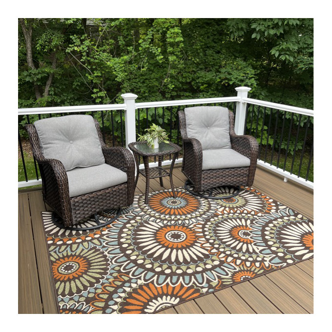 Araneli Premium All-Weather Wicker 2 - Person Patio Conversation Sets with Cushions - Warm Gray