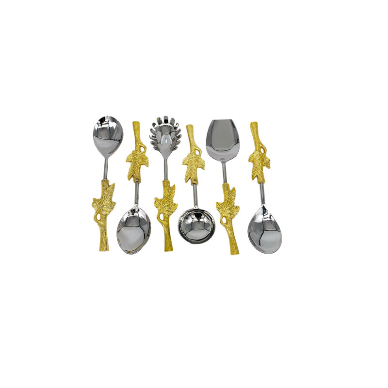 Blanken 6 Piece Stainless Steel Hostess Set, Gold