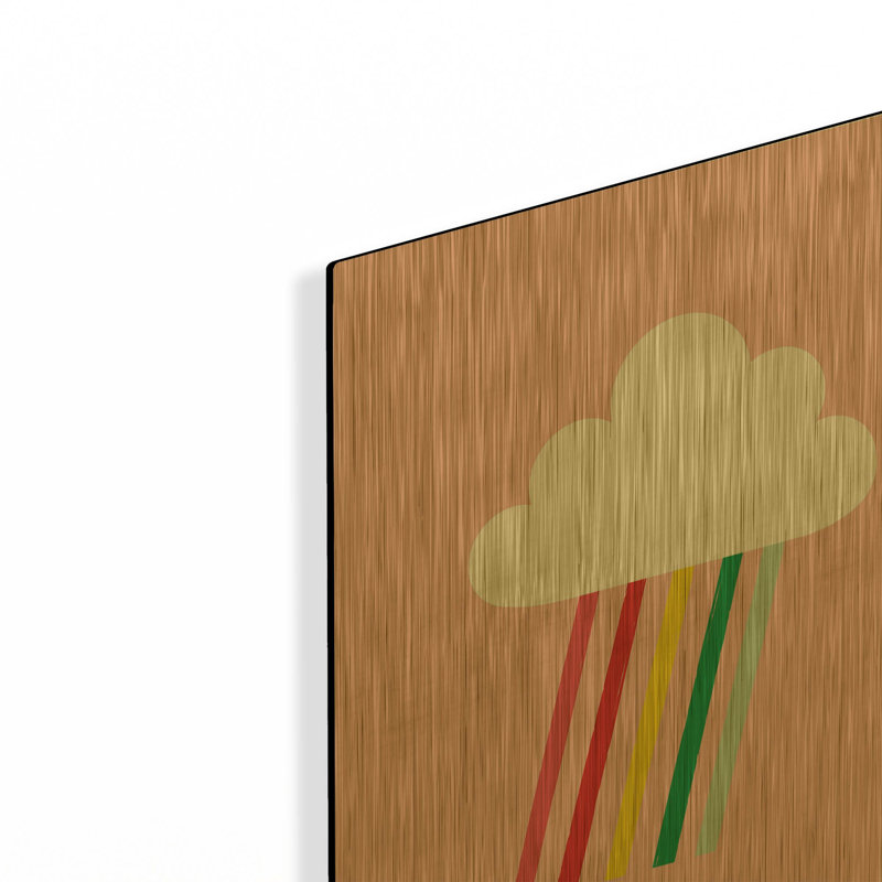 « Rayons arc-en-ciel I » d'Ann Kelle, tableau mural en métal doré, 30,5 x 40,5 cm, 12 po x 16 po