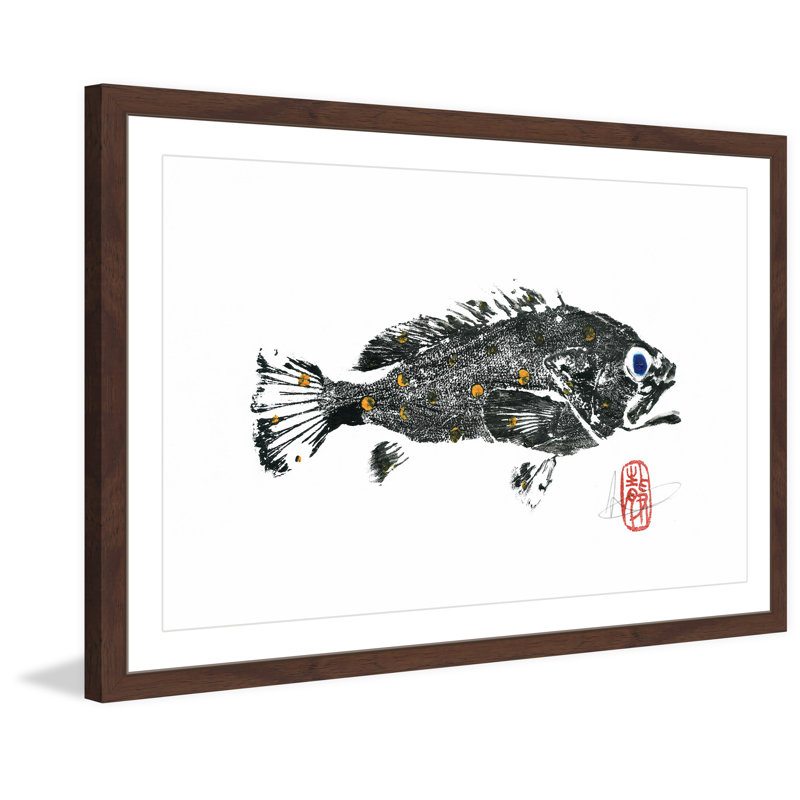 « scamp grouper », reproduction d’art encadrée, H 12 po x l 18 po x P 1,5 po