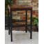 Tabouret de comptoir moderne noir de 24 pouces avec siège en bois de manguier durable et structure en fer thermolaqué-41715543
