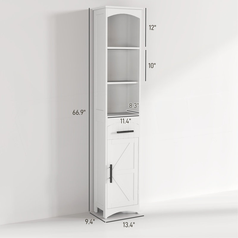 Armoire de rangement étroite étroite avec tiroir et grande salle de bain