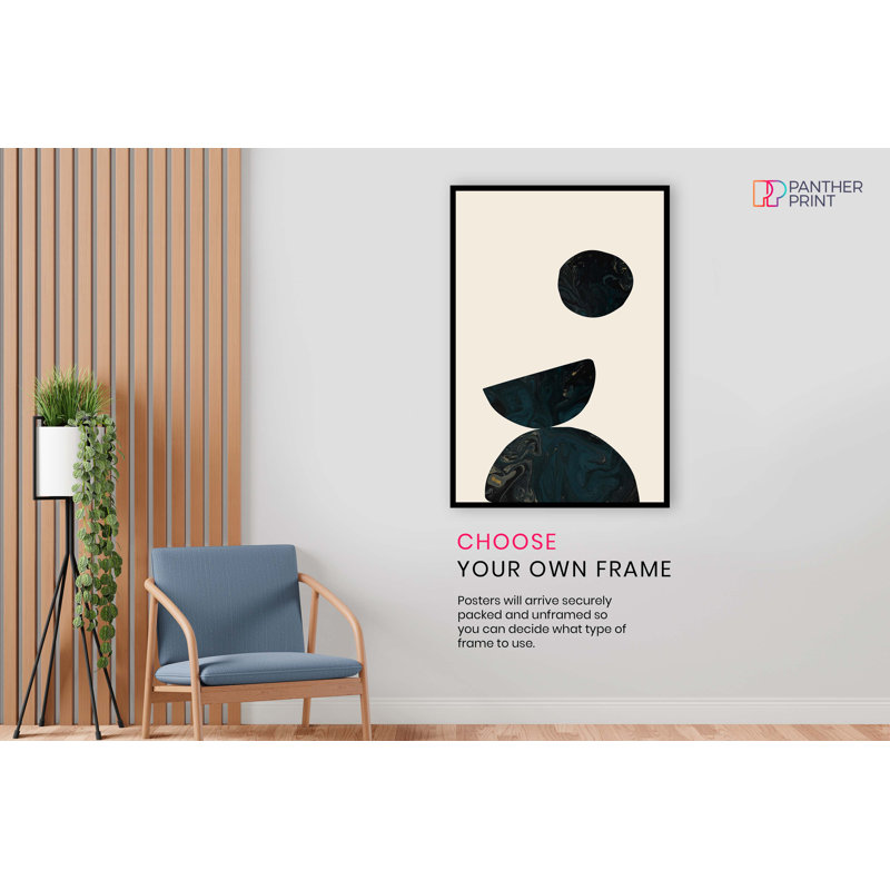 Abstract Geometric Shapes - No Frame Print, 31cm H x 20cm W x 0.5cm D