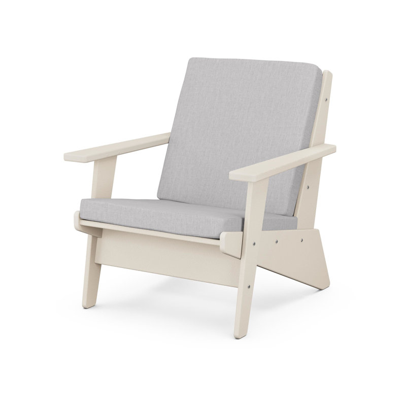 Riviera Modern Lounge Chair, Teak, Navy