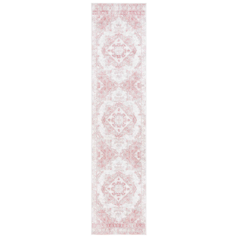 Lowrey Ivory/Gray/Pink Rug, Runner 2' x 9'