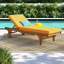 Chaise longue simple inclinable en eucalyptus avec coussins 78,70 po Jivera-344942716-362654710