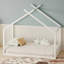 Lit double pleine grandeur de style Montessori, cadre de lit au sol avec tête et pied de lit, lit de clôture en bois pour filles, garçons, assemblage facile, lattes non incluses-2141682170-2141682171