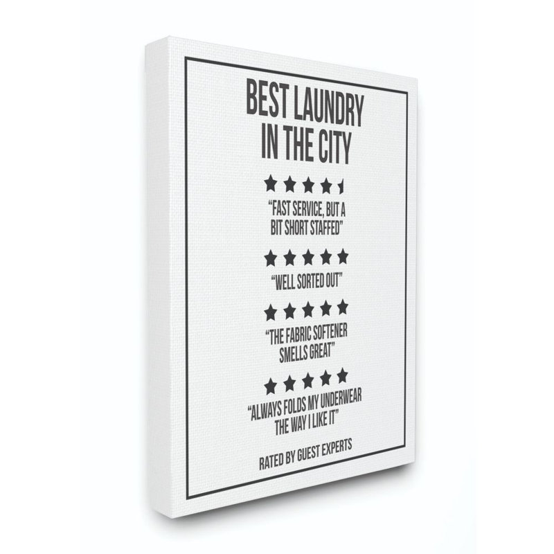 «Five Star Laundry» par Daphne Polselli - reproduction d'art textuel, Toile tendue, H 30 po x l 24 po x P 1,5 po