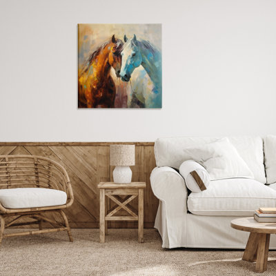 Painterly Horse Pair Canvas Wall Art by Irena Orlov