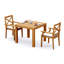 4 Seats 5 Pcs Grade-A Teak Wood Dining Set: 36" Square Table And 4 Granada Stacking Arm Chairs #11GR0804-1749982281