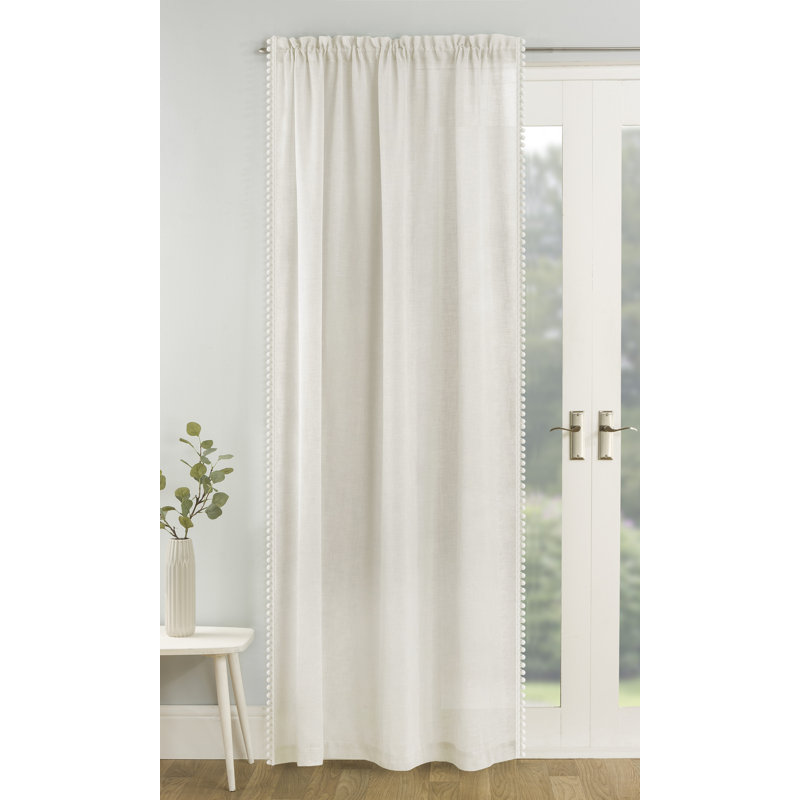 Caletha Semi Sheer Curtain Single Panel, Cream, Width 140 x Drop 137 cm