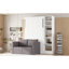 Lit simple avec tablettes, blanc, pour une chambre à coucher confortable, atmosphère, tablettes, ambiance élégante - touche élégante-558841748