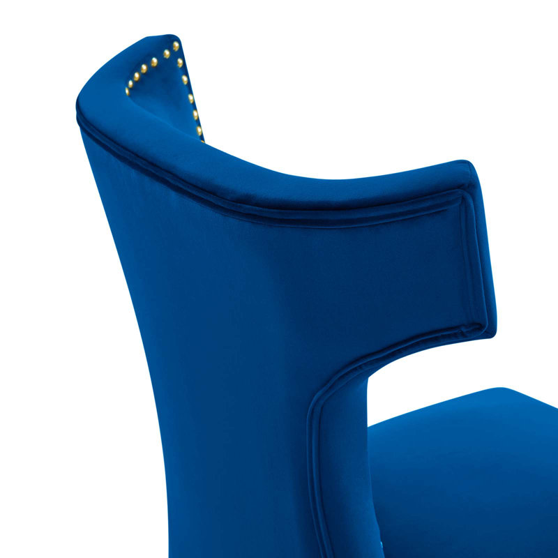 Modway Curve Performance Velvet Dining Chairs, Navy