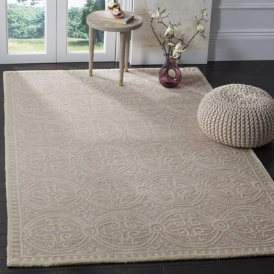 Dunaway Damask Wool Hand Woven Area Rug