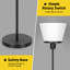 Lampe sur pied moderne noire avec abat-jour blanc - Lampe sur pied haute pour le salon, la chambre à coucher, le bureau
