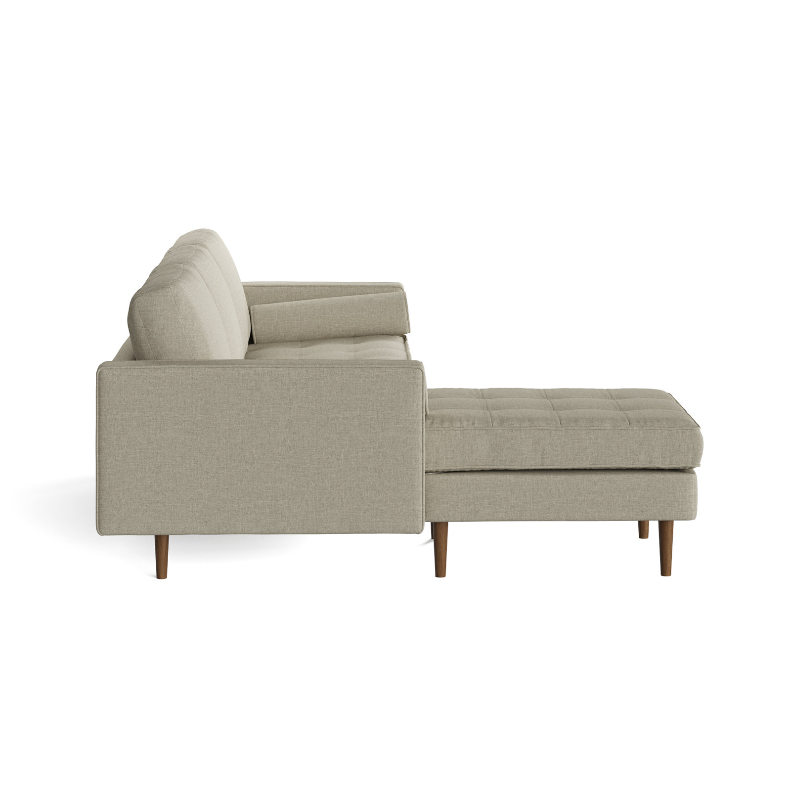 Geo 84" Wide Reversible Sofa and Chaise, Beige Fabric