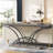 71'' Long Console Table Marble Top with Metal Legs for Entryway-1458491278